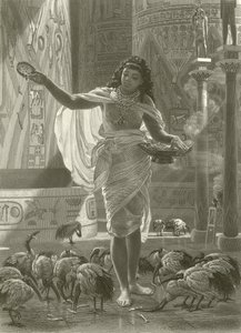 Feeding the sacred ibis in the halls of Karnac  by Edward John Poynter